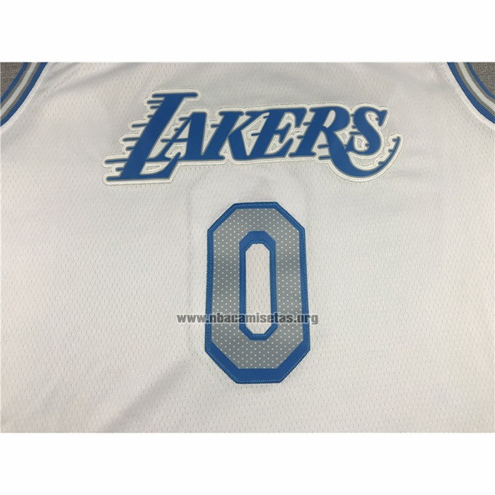 Camiseta Los Angeles Lakers Russell Westbrook NO 0 Ciudad 2020-21 Blanco